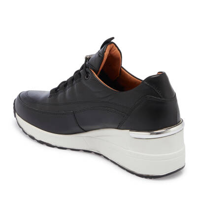  Siyah Deri Kadın Sneaker - K24I1AY67145-A23 - 2