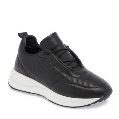 Siyah Deri Kadın Sneaker - K24I1AY67151-A23 - 1