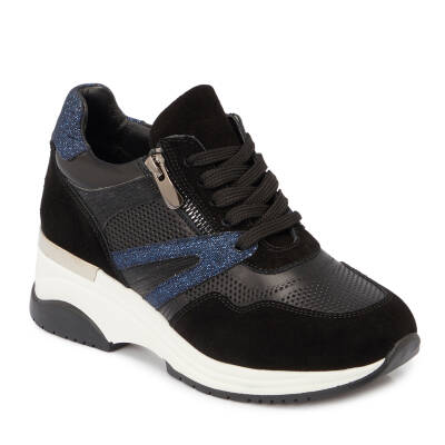 Siyah Deri Kadın Sneaker - K24I1AY67193-A23 
