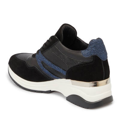 Siyah Deri Kadın Sneaker - K24I1AY67193-A23 - 2