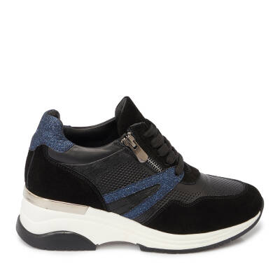Siyah Deri Kadın Sneaker - K24I1AY67193-A23 - 3