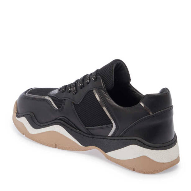 Siyah Deri Kadın Sneaker - K24I1AY67194-A23 - Tergan