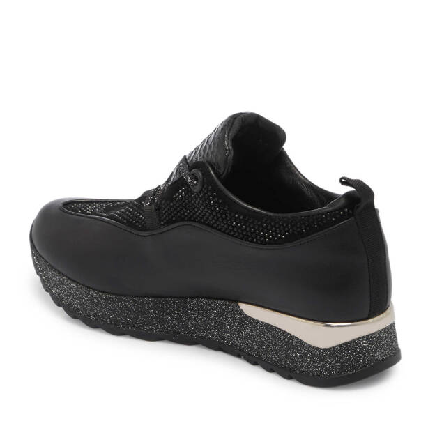 Siyah Deri Kadın Sneaker - K24I1AY67195-A23 - 2