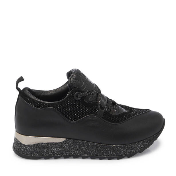 Siyah Deri Kadın Sneaker - K24I1AY67195-A23 - 3