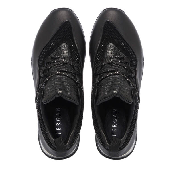 Siyah Deri Kadın Sneaker - K24I1AY67195-A23 - 5