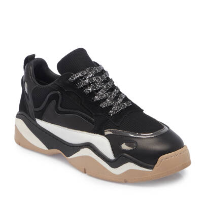 Siyah Deri Kadın Sneaker - K24I1AY67196-A23 