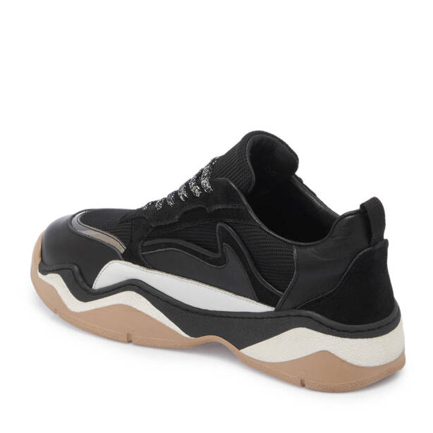 Siyah Deri Kadın Sneaker - K24I1AY67196-A23 - Tergan