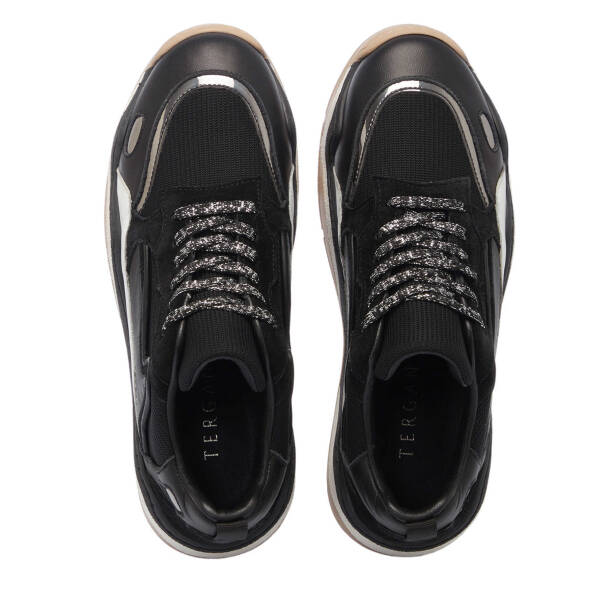 Siyah Deri Kadın Sneaker - K24I1AY67196-A23 - Tergan