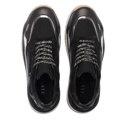 Siyah Deri Kadın Sneaker - K24I1AY67196-A23 - 5