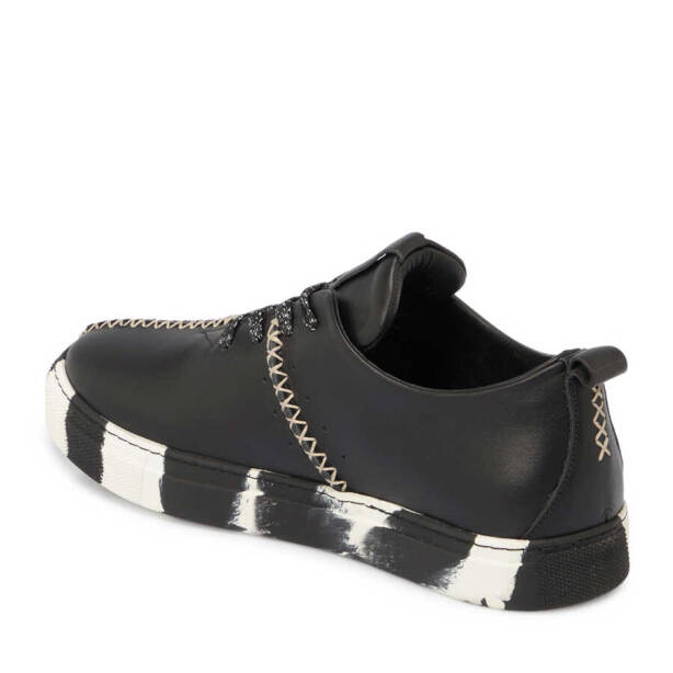 Siyah Deri Kadın Sneaker - K24I1AY67197-A23 - Tergan