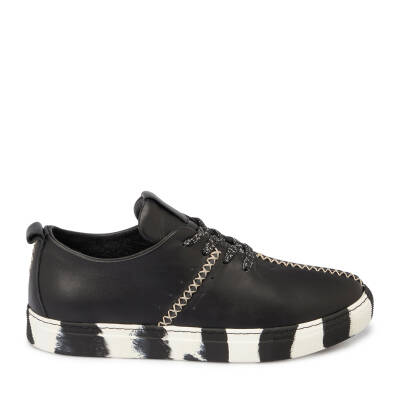 Siyah Deri Kadın Sneaker - K24I1AY67197-A23 - 3