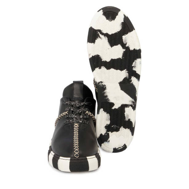 Siyah Deri Kadın Sneaker - K24I1AY67197-A23 - Tergan