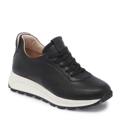 Siyah Deri Kadın Sneaker - K24I1AY67296-A23 