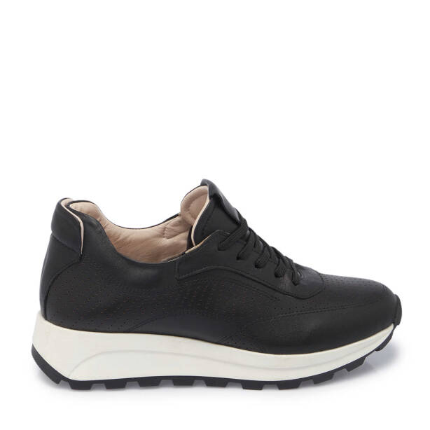 Siyah Deri Kadın Sneaker - K24I1AY67296-A23 - 3