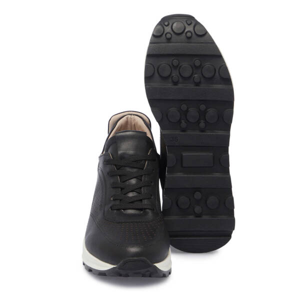 Siyah Deri Kadın Sneaker - K24I1AY67296-A23 - 4