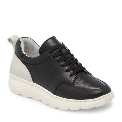 Siyah Deri Kadın Sneaker - K24I1AY67297-A23 