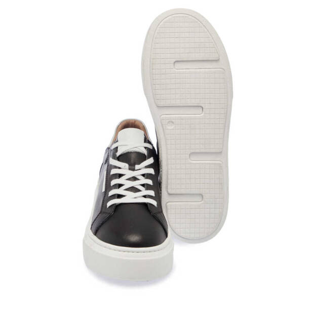 Siyah Hakiki Deri Kadın Sneaker - K24I1AY67299-A23 - 4