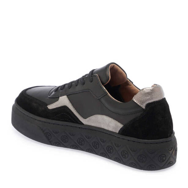 Siyah Deri Kadın Sneaker - K24I1AY67300-A23 - Tergan