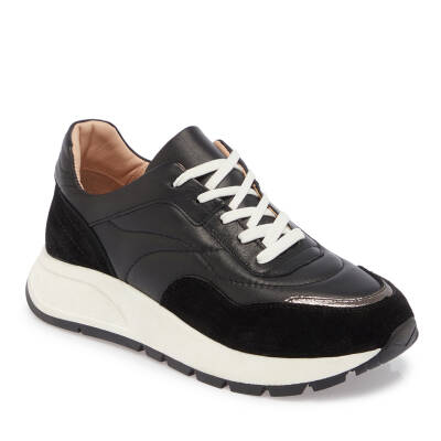 Siyah Deri Kadın Sneaker - K24I1AY67304-A01 - Tergan