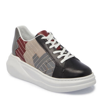 Siyah Deri Kadın Sneaker - K24I1AY67306-A23 