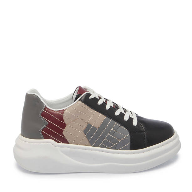 Siyah Deri Kadın Sneaker - K24I1AY67306-A23 - 3