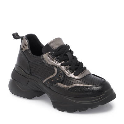  Siyah Deri Kadın Sneaker - K24I1AY67312-A23 