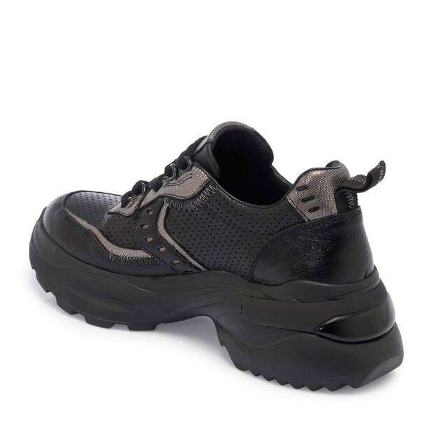 Siyah Deri Kadın Sneaker - K24I1AY67312-A23 - 2