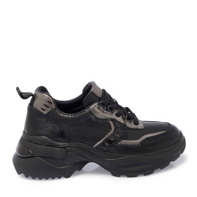  Siyah Deri Kadın Sneaker - K24I1AY67312-A23 - 3