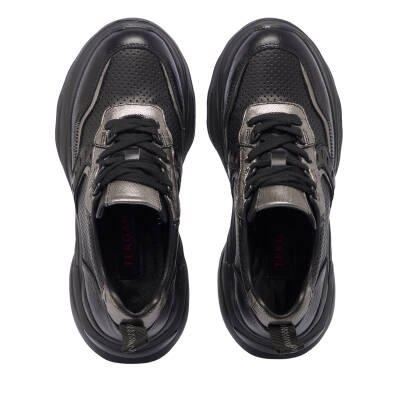  Siyah Deri Kadın Sneaker - K24I1AY67312-A23 - 5