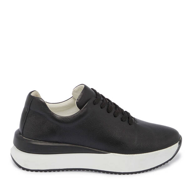 Siyah Deri Kadın Sneaker - K24I1AY67313-A23 - 3