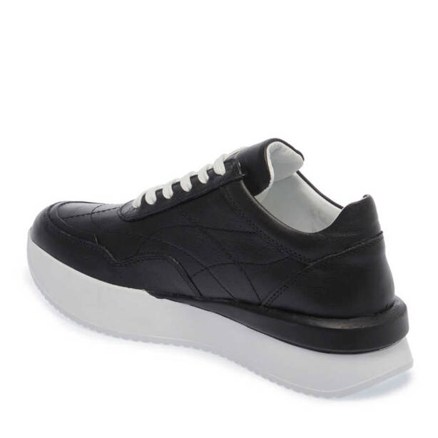 Siyah Deri Kadın Sneaker - K24I1AY67314-A23 - 2