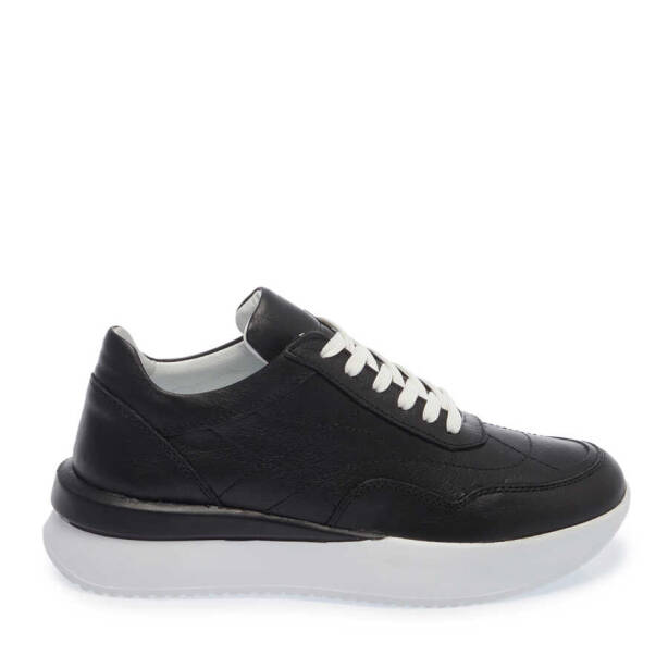 Siyah Deri Kadın Sneaker - K24I1AY67314-A23 - 3