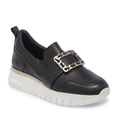  Siyah Deri Kadın Sneaker - K24I1AY67316-A23 - 1
