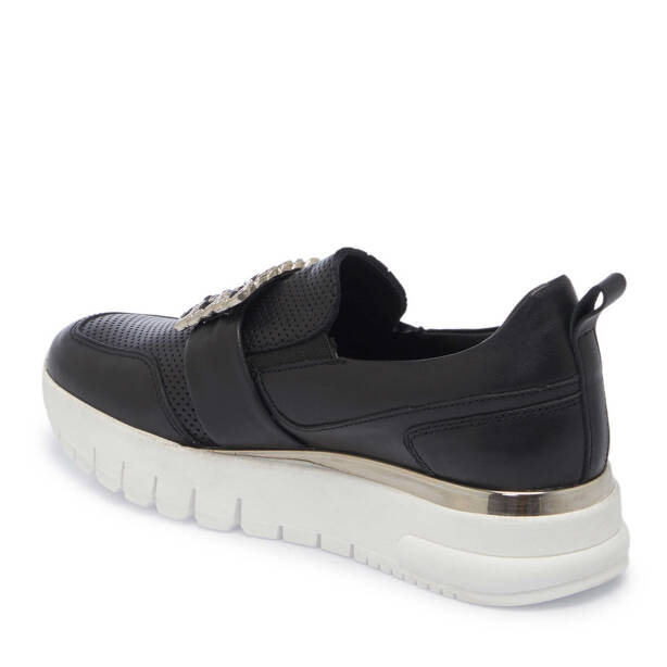 Siyah Deri Kadın Sneaker - K24I1AY67316-A23 - 2