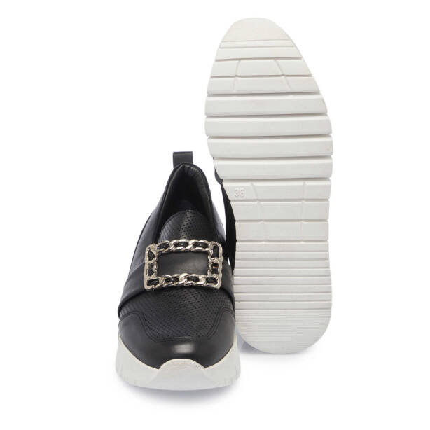 Siyah Deri Kadın Sneaker - K24I1AY67316-A23 - 4