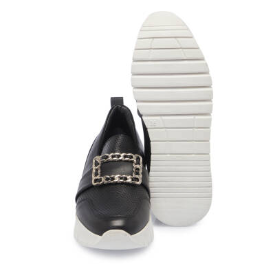 Siyah Deri Kadın Sneaker - K24I1AY67316-A23 - 4