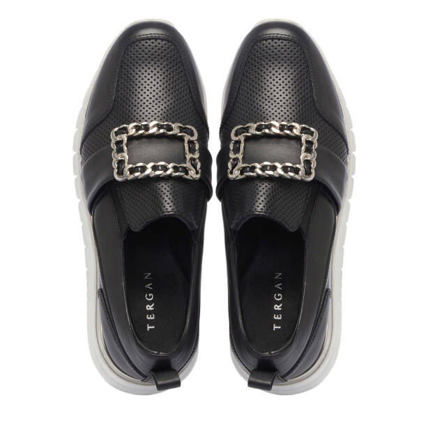 Siyah Deri Kadın Sneaker - K24I1AY67316-A23 - 5