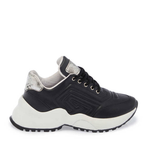 Siyah Hakiki Deri Kadın Sneaker - K24I1AY67325-A23 - 1