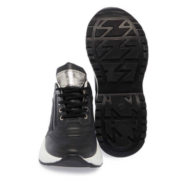 Siyah Hakiki Deri Kadın Sneaker - K24I1AY67325-A23 - 4