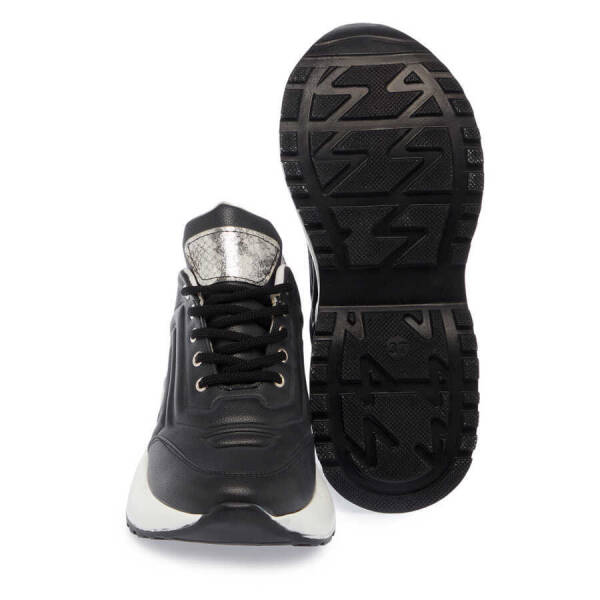 Siyah Hakiki Deri Kadın Sneaker - K24I1AY67325-A23 - 4