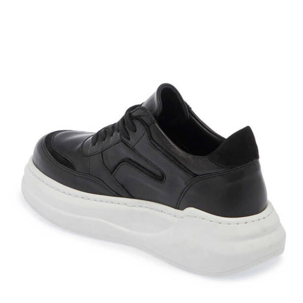 Siyah Deri Kadın Sneaker - K24I1AY67336-A23 - 2