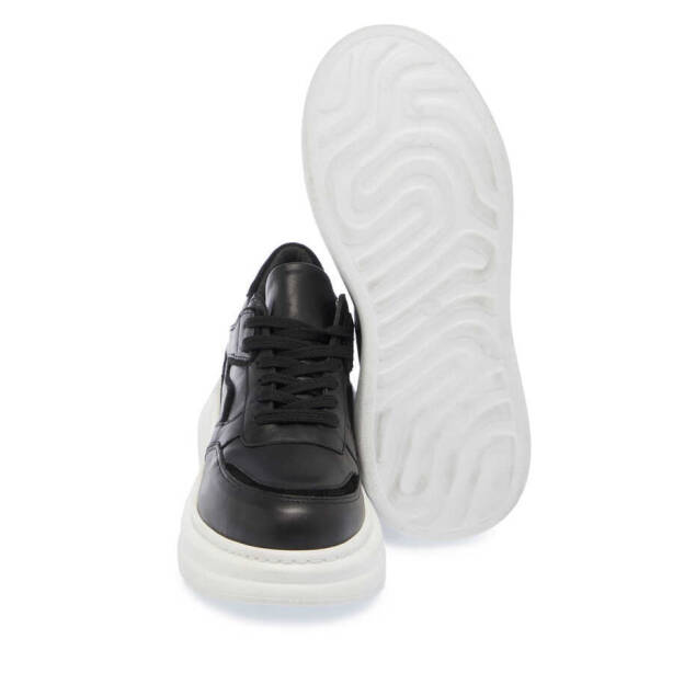 Siyah Deri Kadın Sneaker - K24I1AY67336-A23 - 4