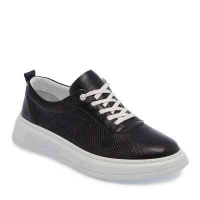  Siyah Deri Kadın Sneaker - K24I1AY67340-A23 