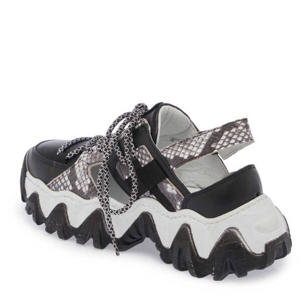 Siyah Deri Kadın Sneaker - K24I1AY67341-A23 - 2