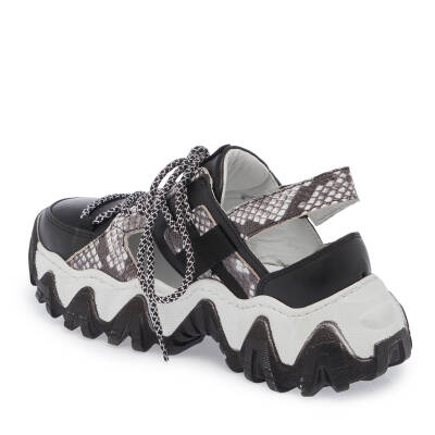  Siyah Deri Kadın Sneaker - K24I1AY67341-A23 - 2