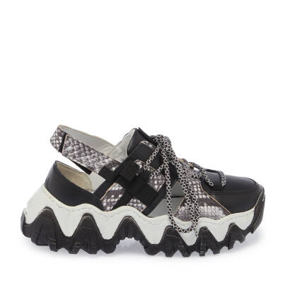  Siyah Deri Kadın Sneaker - K24I1AY67341-A23 - 3