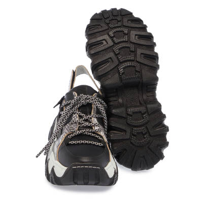  Siyah Deri Kadın Sneaker - K24I1AY67341-A23 - 4