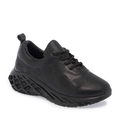  Siyah Deri Kadın Sneaker - K24I1AY67343-A23 - 1