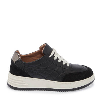 Siyah Deri Kadın Sneaker - K24I1AY67346-W19 - 3