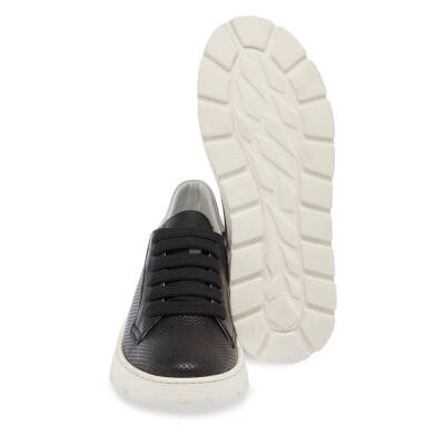  Siyah Deri Kadın Sneaker - K24I1AY67349-A23 - 4